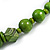Chunky Lime Green Wood Bead with Black Cotton Cord Necklace - 64cm L - view 5
