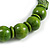 Chunky Lime Green Wood Bead with Black Cotton Cord Necklace - 64cm L - view 3