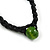 Chunky Lime Green Wood Bead with Black Cotton Cord Necklace - 64cm L - view 8