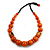 Chunky Orange Wood Bead with Black Cotton Cord Necklace - 64cm L - view 7