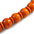 Chunky Orange Wood Bead with Black Cotton Cord Necklace - 64cm L - view 4
