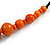 Chunky Orange Wood Bead with Black Cotton Cord Necklace - 64cm L - view 8