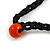 Chunky Orange Wood Bead with Black Cotton Cord Necklace - 64cm L - view 5