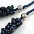 Dark Blue Cluster Wood Bead Cotton Cord Necklace - 52cm L/ 4cm Ext - view 5
