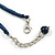 Dark Blue Cluster Wood Bead Cotton Cord Necklace - 52cm L/ 4cm Ext - view 6