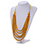 Yellow Multistrand Layered Wood Bead with Cotton Cord Necklace - 90cm Max length- Adjustable - view 2