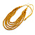 Yellow Multistrand Layered Wood Bead with Cotton Cord Necklace - 90cm Max length- Adjustable - view 3