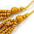 Yellow Multistrand Layered Wood Bead with Cotton Cord Necklace - 90cm Max length- Adjustable - view 5