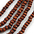 Brown Multistrand Layered Wood Bead with Cotton Cord Necklace - 90cm Max length- Adjustable - view 3