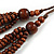 Brown Multistrand Layered Wood Bead with Cotton Cord Necklace - 90cm Max length- Adjustable - view 6