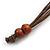 Brown Multistrand Layered Wood Bead with Cotton Cord Necklace - 90cm Max length- Adjustable - view 7