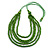 Lime Green Multistrand Layered Wood Bead with Cotton Cord Necklace - 90cm Max length- Adjustable - view 3