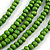 Lime Green Multistrand Layered Wood Bead with Cotton Cord Necklace - 90cm Max length- Adjustable - view 5