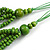 Lime Green Multistrand Layered Wood Bead with Cotton Cord Necklace - 90cm Max length- Adjustable - view 6