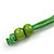 Lime Green Multistrand Layered Wood Bead with Cotton Cord Necklace - 90cm Max length- Adjustable - view 7