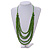 Lime Green Multistrand Layered Wood Bead with Cotton Cord Necklace - 90cm Max length- Adjustable - view 2