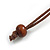 Brown/ Lilac Bird and Circle Wooden Pendant Cotton Cord Long Necklace - 84cm L/ 10cm Pendant - view 7
