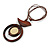 Brown/ Cream Bird and Circle Wooden Pendant Cotton Cord Long Necklace - 84cm L/ 10cm Pendant - view 8
