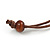 Brown/ Cream Bird and Circle Wooden Pendant Cotton Cord Long Necklace - 84cm L/ 10cm Pendant - view 7