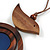Brown/ Dark Blue Bird and Circle Wooden Pendant Cotton Cord Long Necklace - 84cm L/ 10cm Pendant - view 5