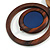 Brown/ Dark Blue Bird and Circle Wooden Pendant Cotton Cord Long Necklace - 84cm L/ 10cm Pendant - view 6