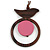 Brown/ Pink Bird and Circle Wooden Pendant Cotton Cord Long Necklace - 84cm L/ 10cm Pendant