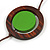 Green/ Brown Coin Wood Bead Cotton Cord Necklace - 80cm Long - Adjustable - view 4