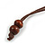 Green/ Brown Coin Wood Bead Cotton Cord Necklace - 80cm Long - Adjustable - view 6
