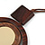 Brown/ Cream Double Circle Wooden Pendant Brown Cotton Cord Long Necklace - 80cm L/ 10cm Pendant - Adjustable - view 5