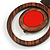 Brown/ Red Double Circle Wooden Pendant Brown Cotton Cord Long Necklace - 80cm L/ 10cm Pendant - Adjustable - view 6