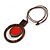 Brown/ Red Double Circle Wooden Pendant Brown Cotton Cord Long Necklace - 80cm L/ 10cm Pendant - Adjustable - view 8