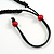 Statement Red Wooden Bead Fringe Black Cotton Cord Necklace - Adjustable - view 7