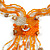 Orange/ Transparent Glass Bead, Sea Shell Component Tassel Necklace with Button and Loop Closure - 44cm L (Necklace)/ 17cm L (Tassel) - view 4