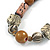 Animal Print Chunky Wood Bead Long Necklace (Cream, Black & Antique Silver) - 68cm L - view 2