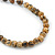 Animal Print Chunky Wood Bead Long Necklace (Cream, Black & Antique Silver) - 68cm L - view 3