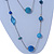Retro Style Layered Blue Cotton, Acrylic Bead Necklace In Pewter Tone Metal - 74cm L - view 3