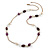 Long Acrylic Bead Gold Plated Chain Necklace - 90cm L