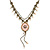Vintage Inspired Pink enamel Floral Pendant with Bronze Tone Chain Necklace - 40cm L/ 8cm Ext - view 1