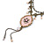 Vintage Inspired Pink enamel Floral Pendant with Bronze Tone Chain Necklace - 40cm L/ 8cm Ext - view 6