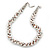 White & Silver Tone Acrylic Bead Cluster Choker Necklace - 38cm L/ 5cm Ex