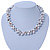 White & Silver Tone Acrylic Bead Cluster Choker Necklace - 38cm L/ 5cm Ex - view 7