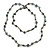 Long Slate Black Shell Nugget, Grey Glass Bead Single Strand Necklace - 100cm L - view 3