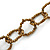 3-Strand Golden/ Brown Glass Bead Oval Link Necklace - 70cm L - view 3