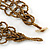 3-Strand Golden/ Brown Glass Bead Oval Link Necklace - 70cm L - view 4