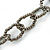 3-Strand Brown Metallic Glass Bead Oval Link Necklace - 70cm L - view 4