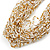 Chunky Gold/ White/ Transparent Glass Bead Bib Necklace - 64cm L - view 8