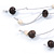 Off White Leather Daisy Pendant with Long Cotton Cord - 80cm L - Adjustable - view 4