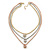 3 Strand Layered Gold/ Silver/ Rose Gold Mesh Chain With Ball Charm Necklace - 54cm L/ 4cm Ext - view 6