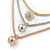 3 Strand Layered Gold/ Silver/ Rose Gold Mesh Chain With Ball Charm Necklace - 54cm L/ 4cm Ext - view 3