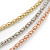 3 Strand Layered Gold/ Silver/ Rose Gold Mesh Chain With Ball Charm Necklace - 54cm L/ 4cm Ext - view 5